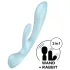 Satisfyer Triple Oh - rabbitvibrator med klitorisstimulans - uppladdningsbar blå