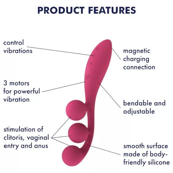 Satisfyer Tri Ball 1 - uppladdningsbar, multifunktionell vibrator (röd)