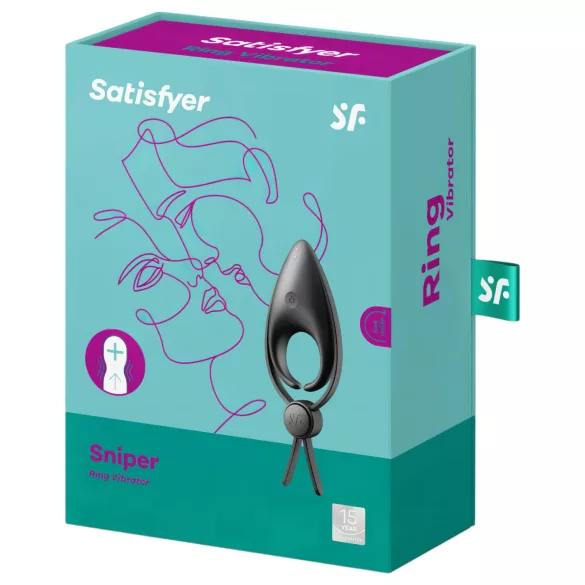 Satisfyer Sniper - uppladdningsbar vibrator penisring - svart