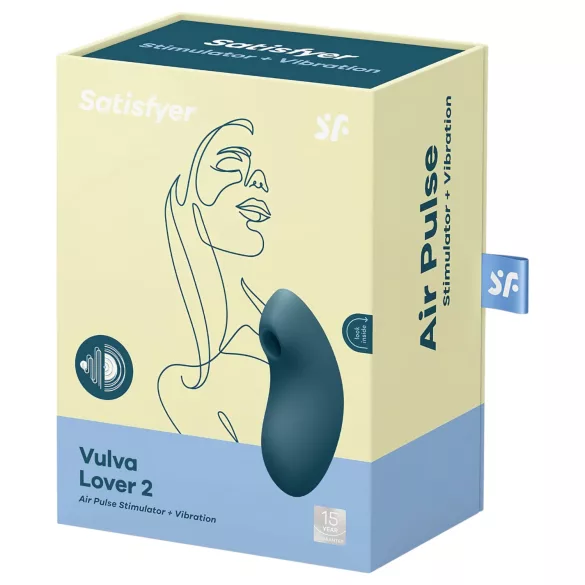 Satisfyer Vulva Lover 2 - uppladdningsbar lufttrycksvibrator för klitoris (blå)