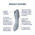 Satisfyer Curvy Trinity 3 - Luftvågs 2-i-1 vibrator (grå)