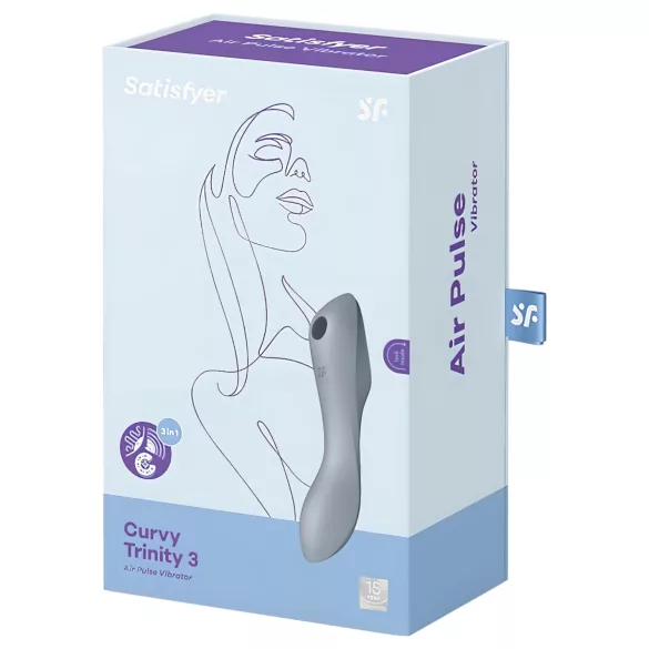 Satisfyer Curvy Trinity 3 - luftvågsvibrator och klitorisstimulator - grå