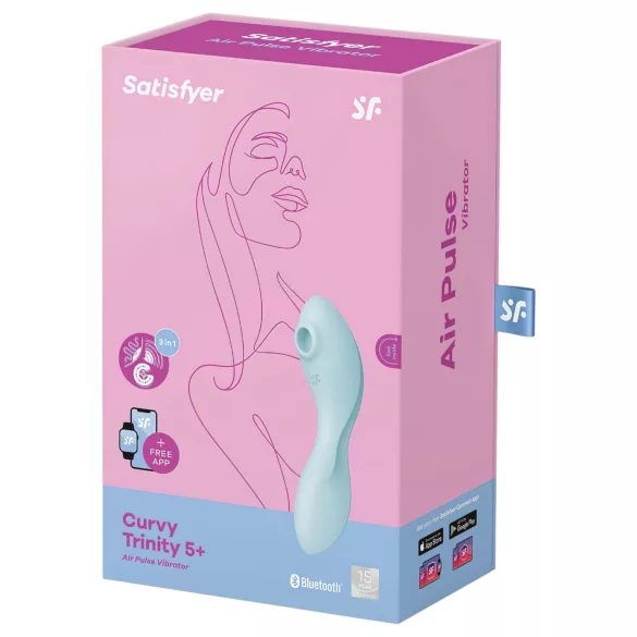 Satisfyer Curvy Trinity 5+ - App-styrd 2-i-1 vibrator (blå)