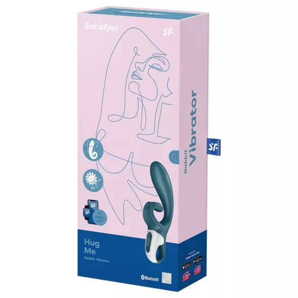 Satisfyer Hug Me - App-styrd vibrator med klitorisklämmor (blå)