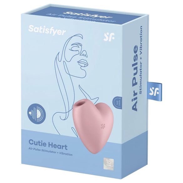 Satisfyer Cutie Heart - lufttryck klitorisstimulator uppladdningsbar rosa