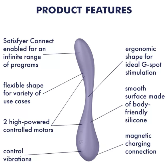 Satisfyer G-spot Flex 5 - App-styrd G-punktsvibrator (lila)