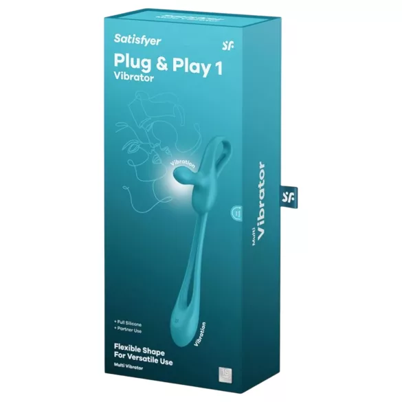 Satisfyer Plug & Play - analvibrator och penisring - uppladdningsbar silikon blå
