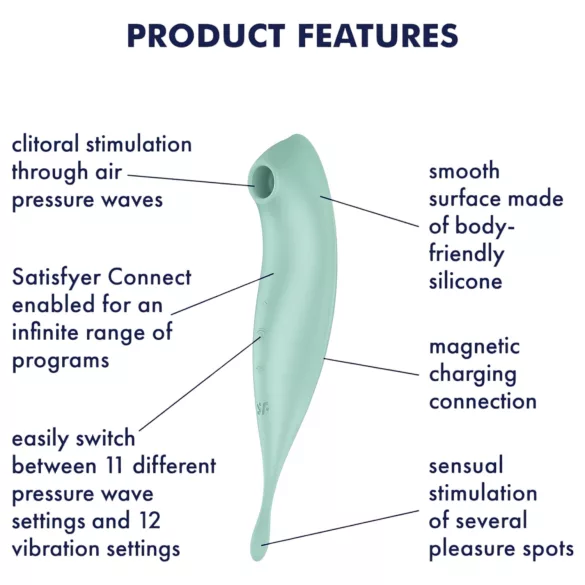 Satisfyer Twirling Pro - klitorisstimulator och vibrator - 2i1 - mintgrön