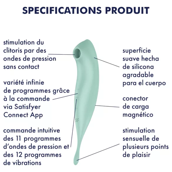 Satisfyer Twirling Pro - klitorisstimulator och vibrator - 2i1 - mintgrön