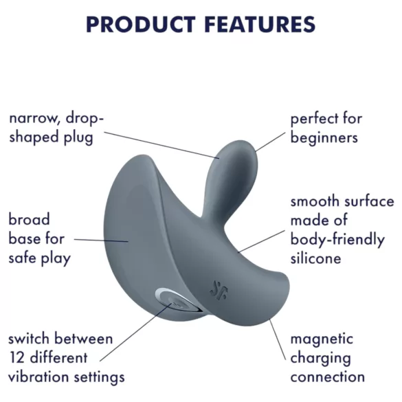 Satisfyer - analvibrator för nybörjare - 2 pack - grå