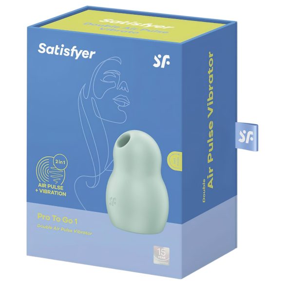 Satisfyer Pro To Go 1 - lufttryck vibrator för klitoris - uppladdningsbar mint