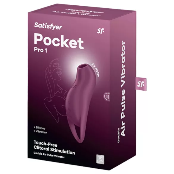 Satisfyer Pocket Pro 1 - uppladdningsbar lufttrycksvibrator för klitoris (lila)