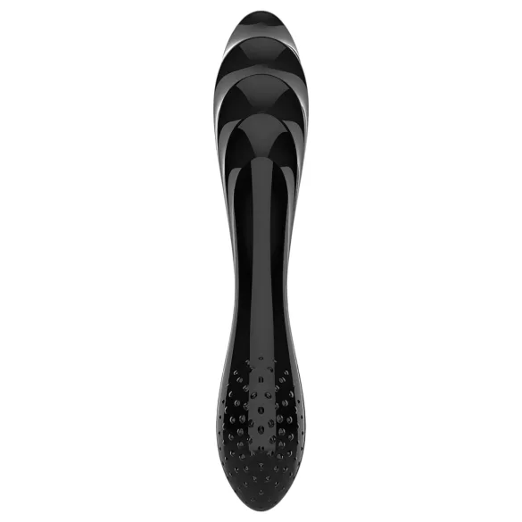 Satisfyer Dazzling Crystal 1 - dubbelsidig glasdildo - svart