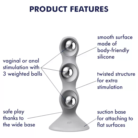 Satisfyer Triple Ball-R - pärldildo - grå