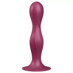 Satisfyer Double Ball-R - dildo med sugkopp - viktad - röd