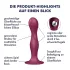 Satisfyer Double Ball-R - dildo med sugkopp - viktad - röd