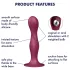 Satisfyer Double Ball-R - dildo med sugkopp - viktad - röd