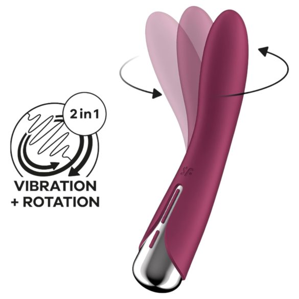 Satisfyer - G-punkt vibrator med roterande huvud - röd