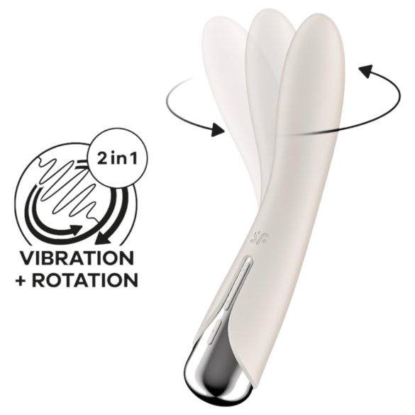 Satisfyer Spinning Vibe 1 - G-punktvibrator med roterande huvud (beige)