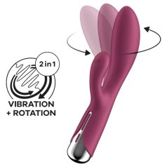   Satisfyer - roterande rabbit vibrator med klitorisstimulator - röd