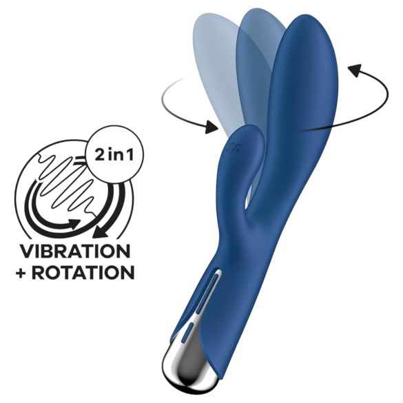 Satisfyer Spinning Rabbit 1 - roterande klitorisvibrator med arm (blå)