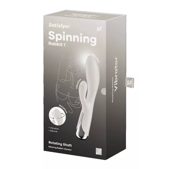 Satisfyer - Rabbitvibrator med roterande klitorisstimulator - beige