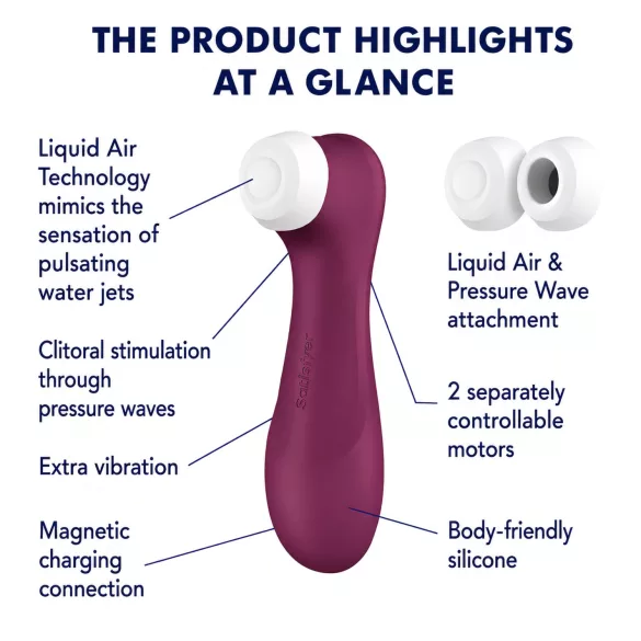 Satisfyer Pro 2 Gen3 - App-styrd luftvibrator för klitoris (röd)