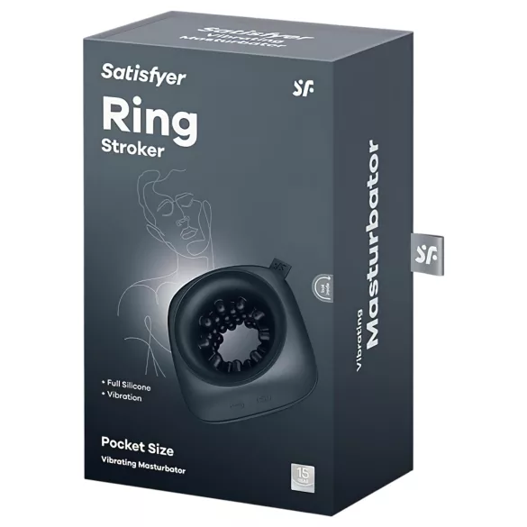 Satisfyer - penisring masturbator - uppladdningsbar vibrator - svart
