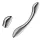 Satisfyer Pure Gravity 1 - räfflad metall dildo - rostfritt stål - silver