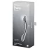 Satisfyer Pure Gravity 1 - räfflad metall dildo - rostfritt stål - silver