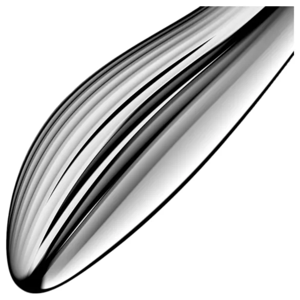 Satisfyer Pure Gravity 1 - räfflad metall dildo - rostfritt stål - silver
