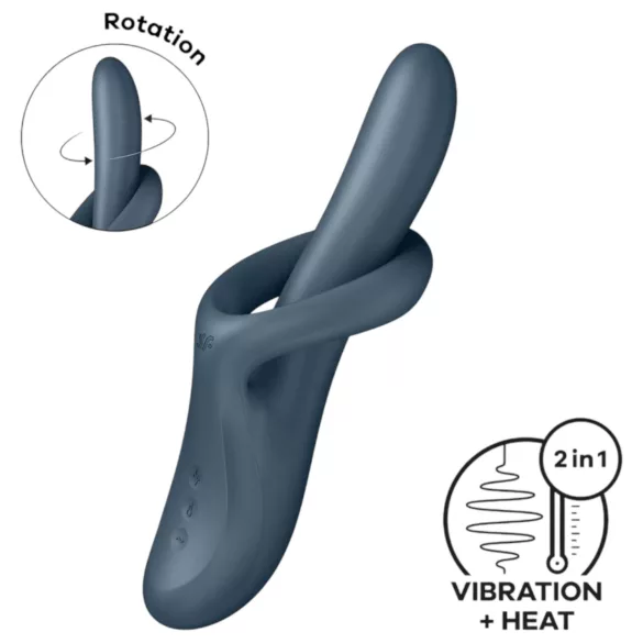 Satisfyer Heat Flex 4 - vibrator med värme - klitorisstimulator - grå