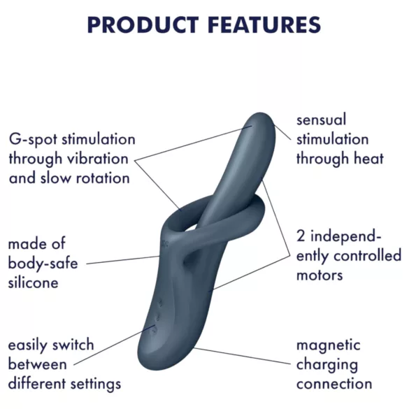 Satisfyer Heat Flex 4 - vibrator med värme - klitorisstimulator - grå