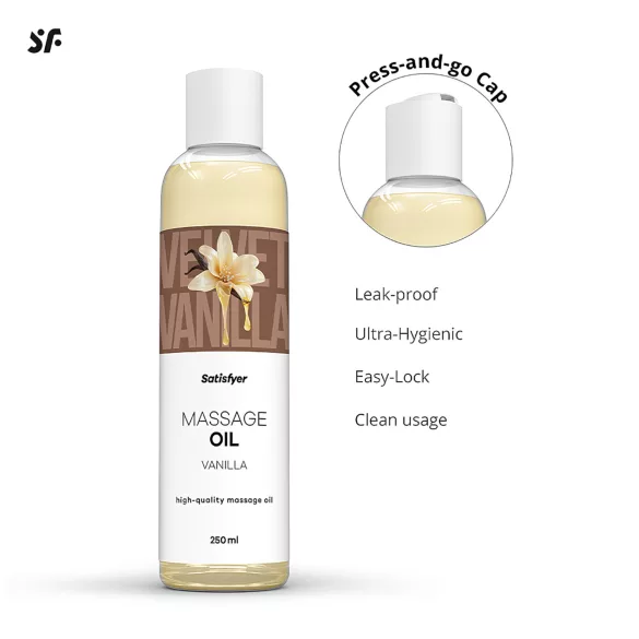 Satisfyer - massageolja - vaniljdoft - 250ml