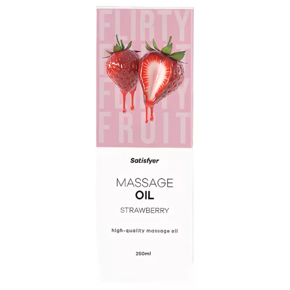 Satisfyer - smaksatt massageolja - jordgubb (250 ml)