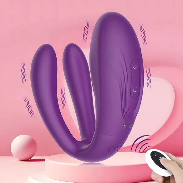 Mrow - parvibrator med 3 motorer - uppladdningsbar vattentät - lila