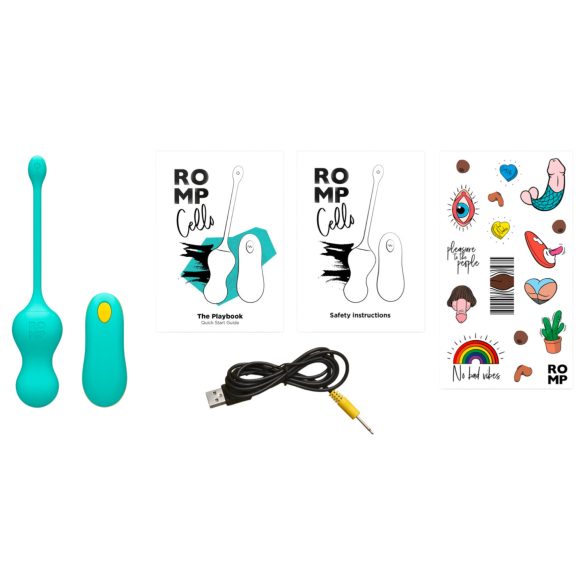 ROMP Cello - vibrerande geishakulor med fjärrkontroll - grön