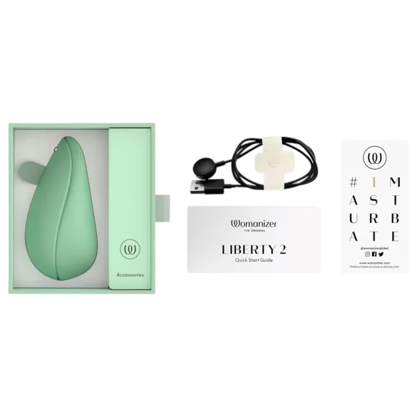 Womanizer Liberty 2 - lufttrycksvibrator för klitoris - uppladdningsbar - grön