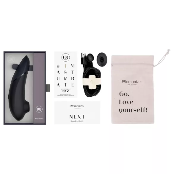 Womanizer Next - lufttryck vibrator för klitoris - uppladdningsbar - svart