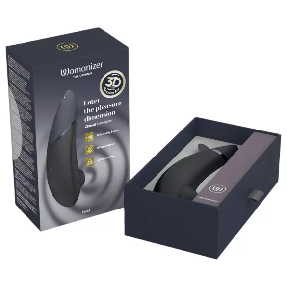 Womanizer Next - lufttryck vibrator för klitoris - uppladdningsbar - svart