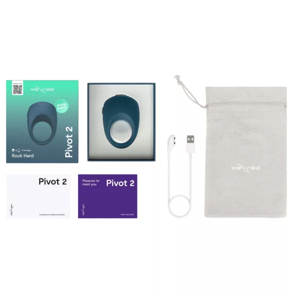 We-Vibe Pivot 2 - App-styrd vibrerande penisring för män (blå)