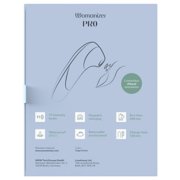 Womanizer Pro - luftvågsbaserad klitorisstimulator (grön)