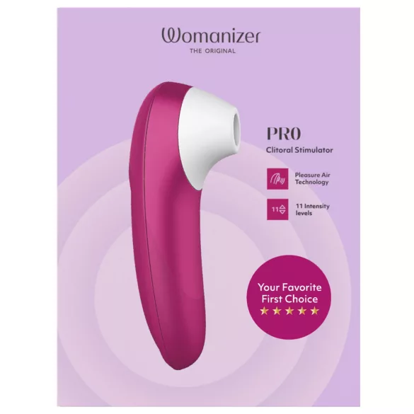 Womanizer Pro - luftvågs-klitorisstimulator (rosa)