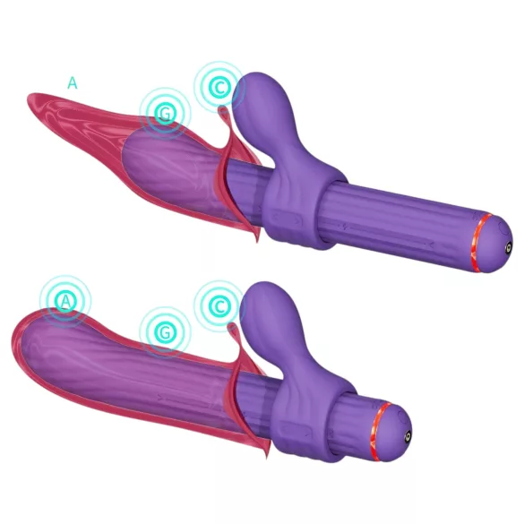 Magic Stick S1 - vibrator med flera funktioner - lila