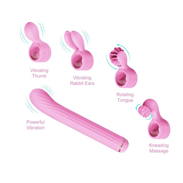 Magiska Staven - vibrator med utbytbara delar (rosa)