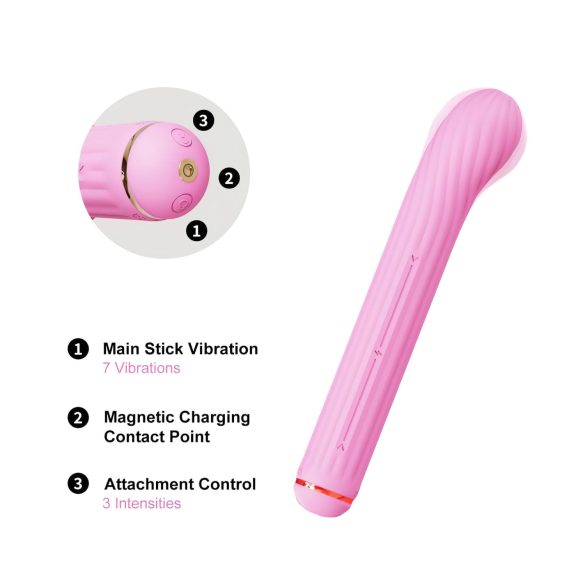 Magiska Staven - vibrator med utbytbara delar (rosa)