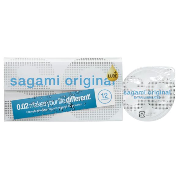 Sagami Original - extra glidmedel kondom - 55mm (12 st)
