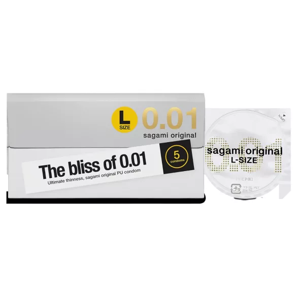 Sagami Original 0,01 L - kondom - ultratunn - 58mm - 5 st