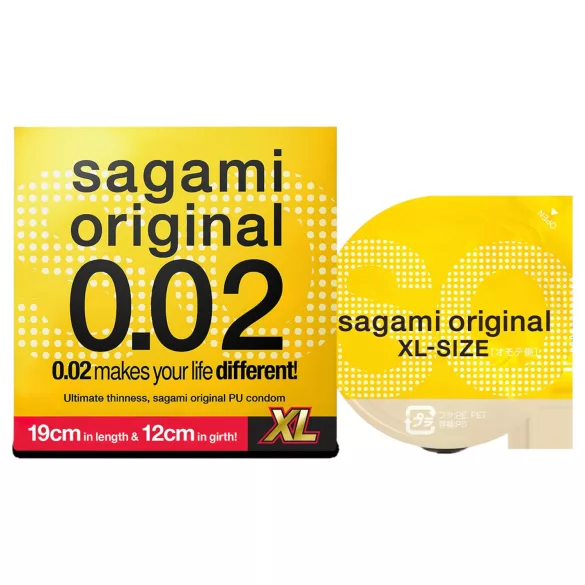 Sagami Original 0,02 XL - kondom - extra storlek - 61mm - 1 st