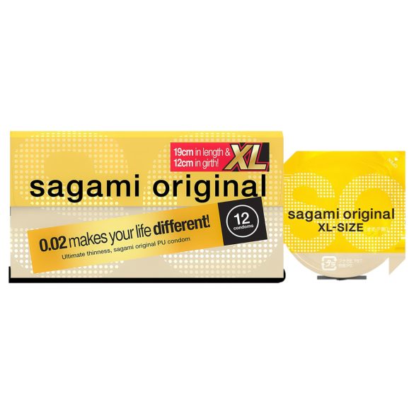 Sagami Original 0,02 XL - kondom - extra tunn - 61mm - 12 st